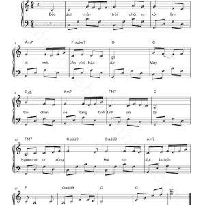 Bèo Dạt Mây Trôi Sheet Piano: Bản Nhạc Dịu Dàng